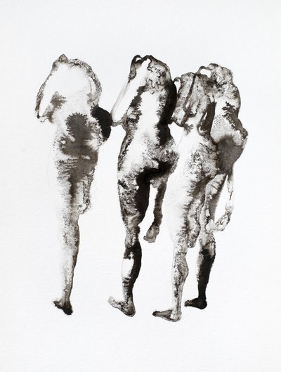 3体のインク画の人物 作： Joshua Hoskins