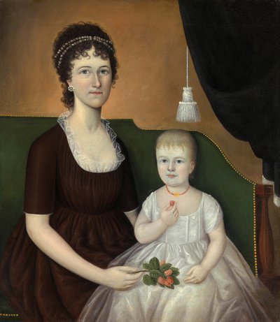 エリザベス・グラント・バンクソン・ビーティ ジェームズ・ビーティ夫人と娘のスーザン 1805年頃 作： Joshua Johnson