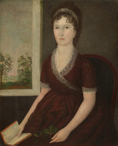 サラ・オグデン・ガスティン、c。 1805年。 作： Joshua Johnson