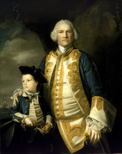 フランシス・ホルバーン提督（1704-1771）と息子のフランシス卿（1752-1820）。 作： Joshua Reynolds
