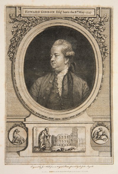 Edward Gibbon, Esq., pub. 1730年の彫刻。 作： Joshua Reynolds