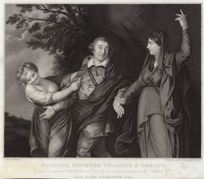 悲劇と喜劇の間のギャリック 作： Joshua Reynolds