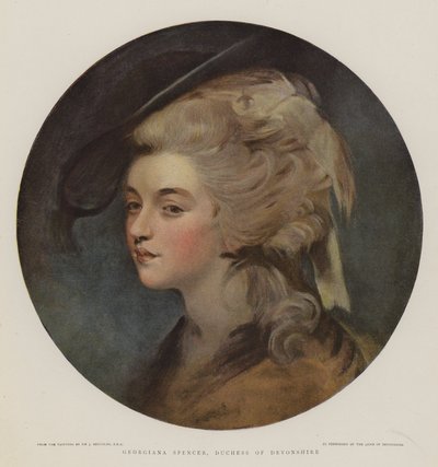 ジョージアナ・スペンサー、デボンシャー公爵夫人（クロモリト） 作： Joshua Reynolds