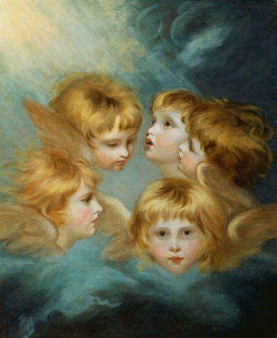 天使の頭-ミスフランシスイザベルカーゴーデンの肖像画、 作： Joshua Reynolds