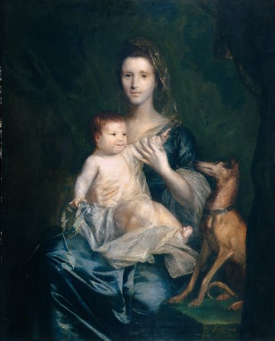第9代キャスカート公の妻ジェーン・ハミルトンとその娘ジェーン（後のアソール公爵夫人 作： Joshua Reynolds