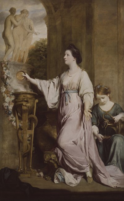 サラ・バンバリー夫人、美神への犠牲、1763-65 作： Joshua Reynolds