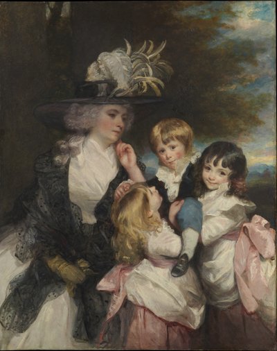 レディスミスシャーロットデラバルとその子供たちルイザのジョージヘンリーと1787年のシャーロット。 作： Joshua Reynolds