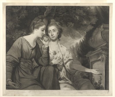 1770年、ジュゼッペマルキによって彫刻されたハリエットブーベリー夫人とフランシスアンクルー夫人 作： Joshua Reynolds