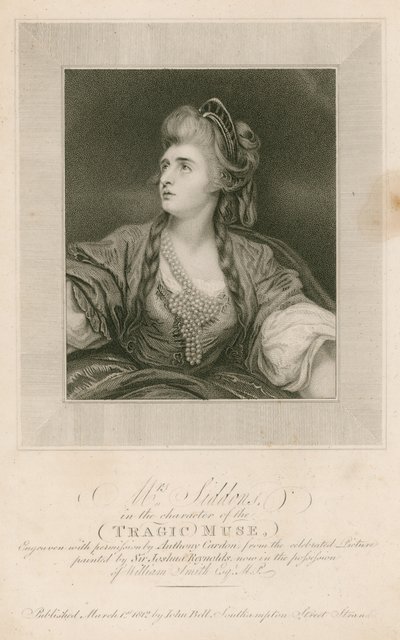 悲劇的なミューズのキャラクターの女優、サラ・シドンズ夫人 作： Joshua Reynolds