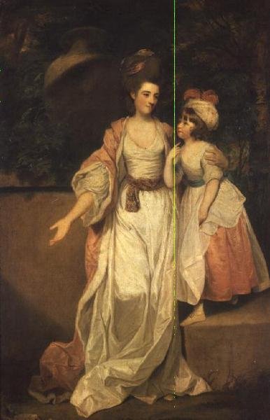トーマス・ジェルフ・パウイス夫人とその娘キャサリン 作： Joshua Reynolds