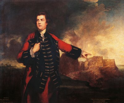 モロ城を襲撃するイギリス軍のウィリアム・ケッペルの肖像 ジョシュア・レイノルズ（1723-1792）の絵画 作： Joshua Reynolds