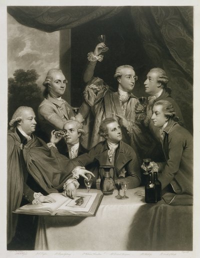 ウィリアムハミルトン卿（1730-1803）と他の愛好家、ディレタンティ協会の会合 作： Joshua Reynolds