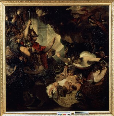 蛇を絞め殺す幼児ヘラクレス、1786-88年 作： Joshua Reynolds