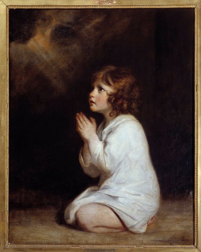 祈りを捧げる幼いサミュエル 絵画 ジョシュア・レイノルズ（1723-1792） 1777年 日。0,89x0,7 m モンペリエ musee Fabre - 祈りを捧げる幼いサミュエル。絵画 ジョシュア・レイノルズ（1723年-1792年 作： Joshua Reynolds