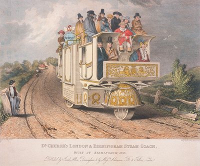 チャーチ博士のロンドンとバーミンガムの蒸気馬車、1833 年 作： Josiah Allen