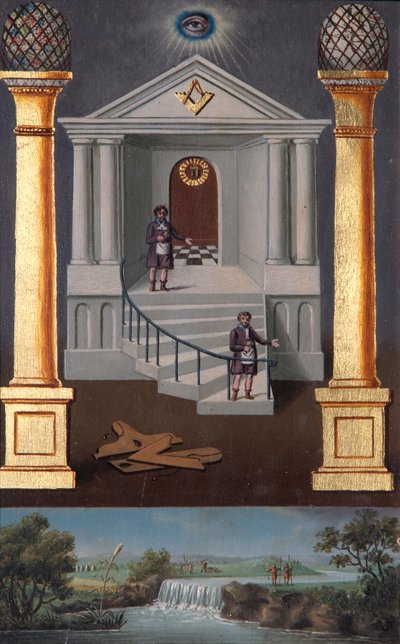 二次フリーメーソンの追跡ボード、1819 作： Josiah Bowring