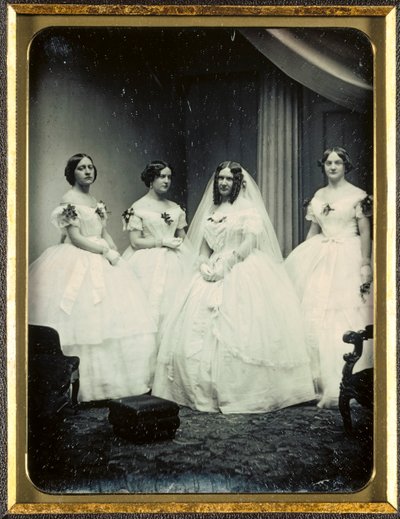 1851年以降の花嫁と花嫁介添人。 作： Josiah Johnson Hawes
