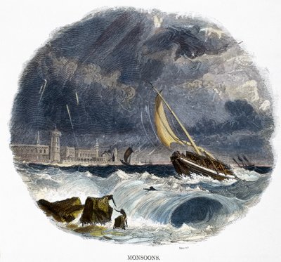 モンスーン、1849年の自然現象 作： Josiah Wood Whymper