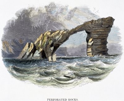 自然の現象からの穴あき岩、1849 作： Josiah Wood Whymper