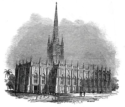 セント ポール大聖堂、カルカッタ、1845 年。 作： Josiah Wood Whymper