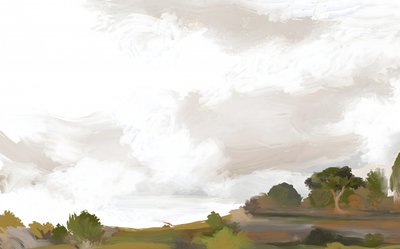 穏やかな印象派の風景画 作： 