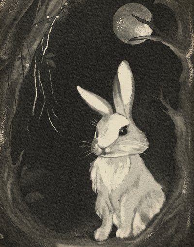 月明かりの森のウサギ 作： Josie George