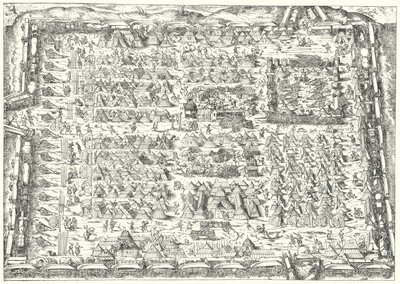 16世紀の軍事的野営地（エングレービング 作： Jost (after) Amman