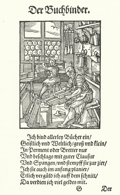 The Bookbinder（彫刻 作： Jost (after) Amman