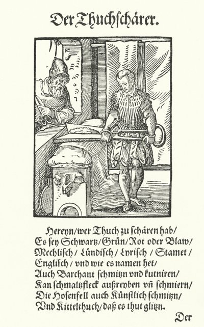 The Cloth Shearer (e.g. the engraving) 作： Jost (after) Amman