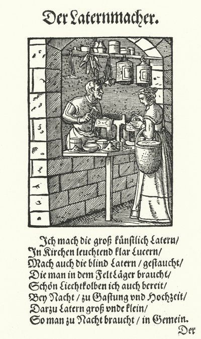 The Lantern Maker（彫刻 作： Jost (after) Amman