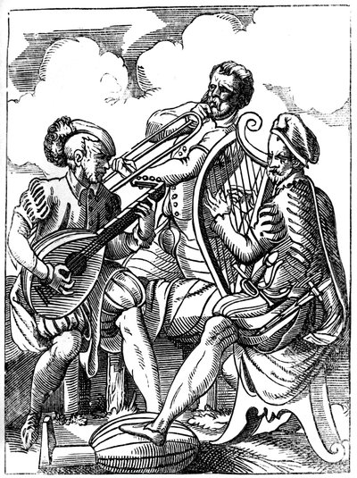 ギタリスト、ルテニスト、トロンボーン奏者、16世紀1849年。 作： Jost Amman