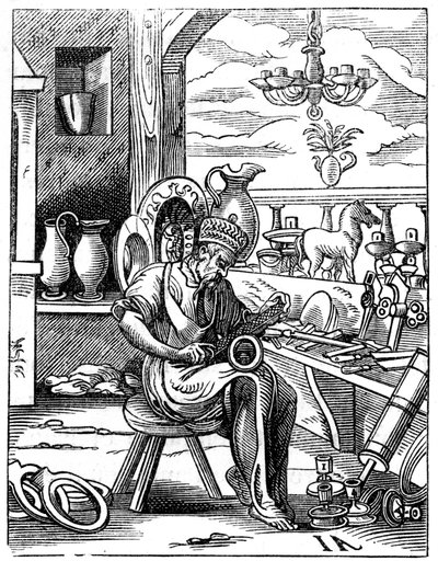 銅細工師、16世紀1849年。 作： Jost Amman