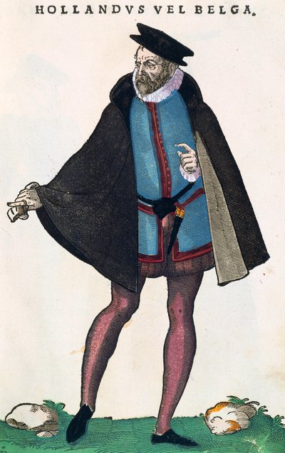 伝統的な衣装を身にまとったオランダの人々（Habitus praecipuorum popularumより抜粋 作： Jost Amman