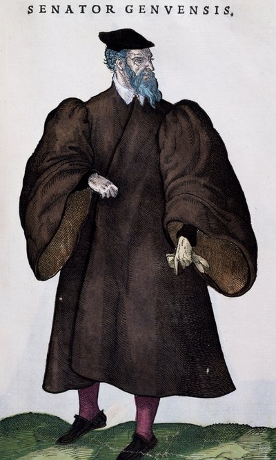 ジェノベーゼの議員、「Habitus praecipuorum popularum」からの版画 作： Jost Amman