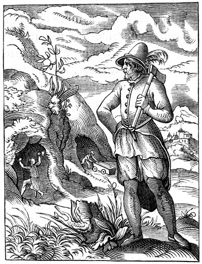 鉱夫、16世紀1849年。 作： Jost Amman