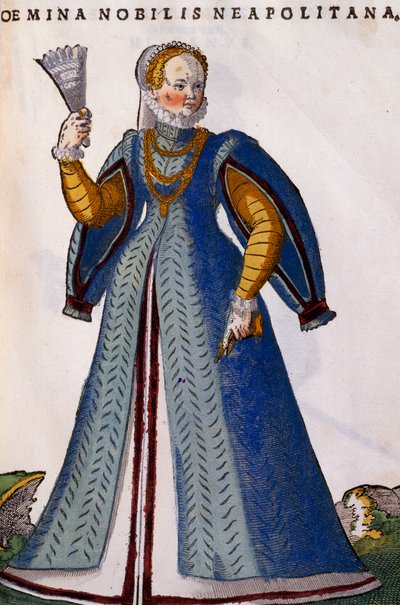 ナポリの貴婦人、「Habitus praecipuorum popularum」より抜粋 作： Jost Amman