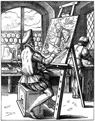 画家、16世紀1849年。 作： Jost Amman
