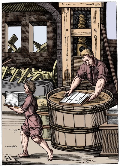 製紙業者、16世紀、1849年 作： Jost Amman