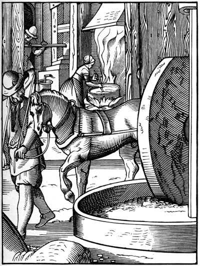 石油の製造、16世紀1849年。 作： Jost Amman
