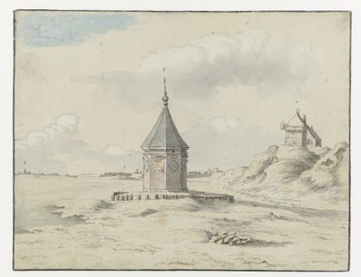 Stadsfontein (「市の噴水」) の眺め、ベルヘン オプ ズーム 作： Josua de Grave (possibly)