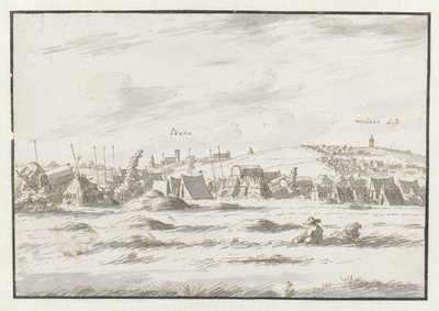 ルーヴェン近郊のウィレム 3 世軍の野営地の眺め 作： Josua de Grave