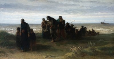 溺れた男を運ぶ漁師たち 1861年頃 油彩・カンヴァス 作： Jozef (1824 1911) Israels