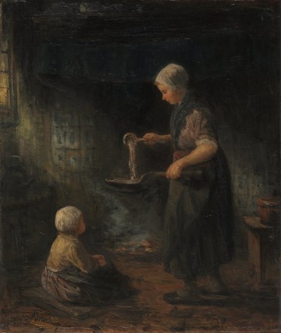 パンケーキ》1875年頃（油彩・布地） 作： Jozef (1824 1911) Israels