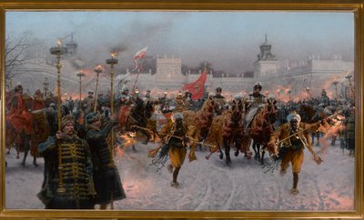ジョンIIIソビエスキーとマリエンシエンカのウィラノーから出発、1897年。 作： Jozef Brandt