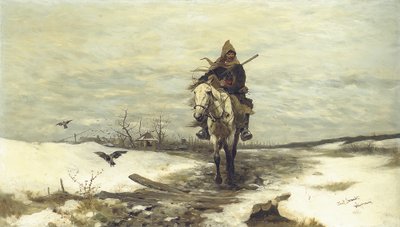 孤独なハンター、1881 作： Jozef Brandt