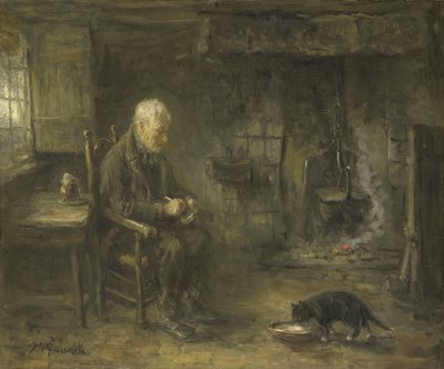 農民の小屋の内部 作： Jozef Israëls