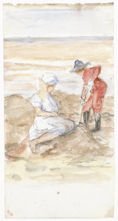 ビーチで遊ぶ子供たち 作： Jozef Israëls