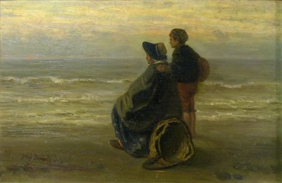海岸の母と子、c。 1890年。 作： Jozef Israëls