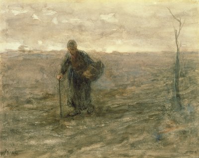ヒースの老婆 作： Jozef Israëls