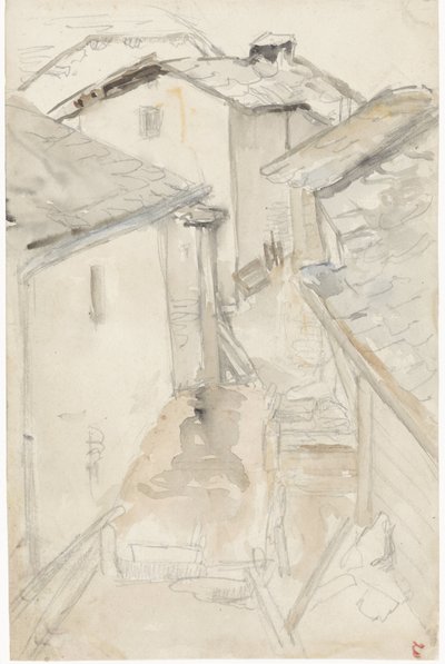古い家の間の路地 作： Jozef Israëls